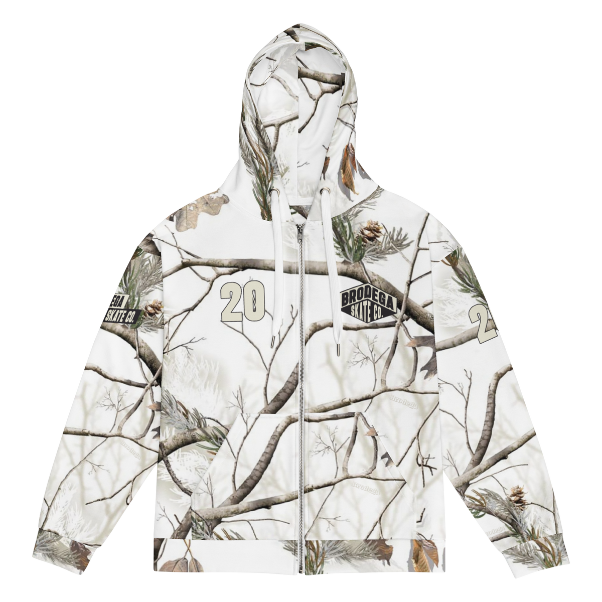 Snow Camo / Zip Hoodie - Brodega Skateboards