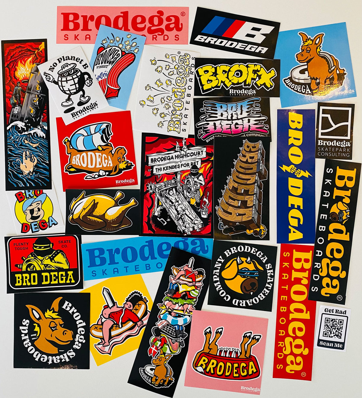 Giant Sticker Pack / 25 Stickers - Brodega Skateboards